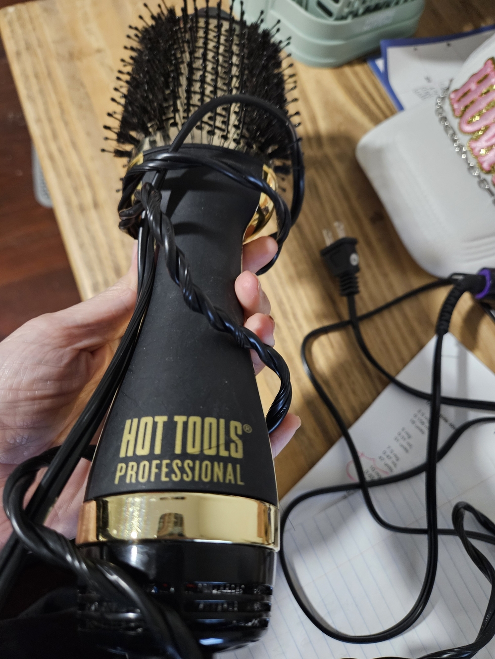 Hot Tools Professional Gold & Black Round Brush Blow Dryer